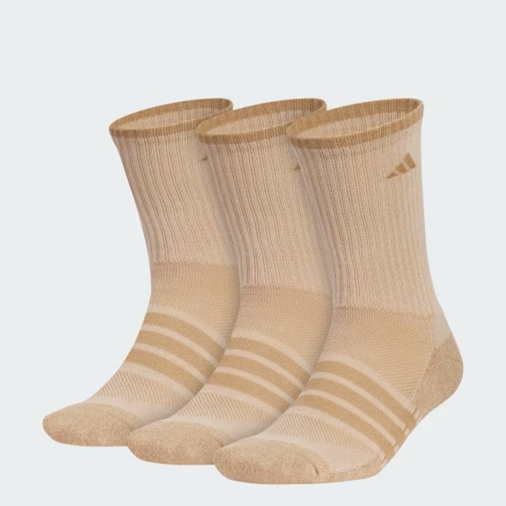 Men's Cushioned X 4 3-Pack Crew Size Large, Warm Sandstone—NWT